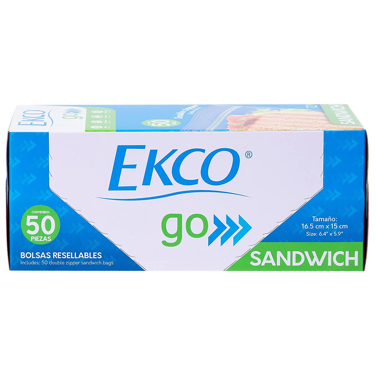 Bolsas Reusables Doble Cierre Multiusos 50 Pz Ekco 37581 VAS
