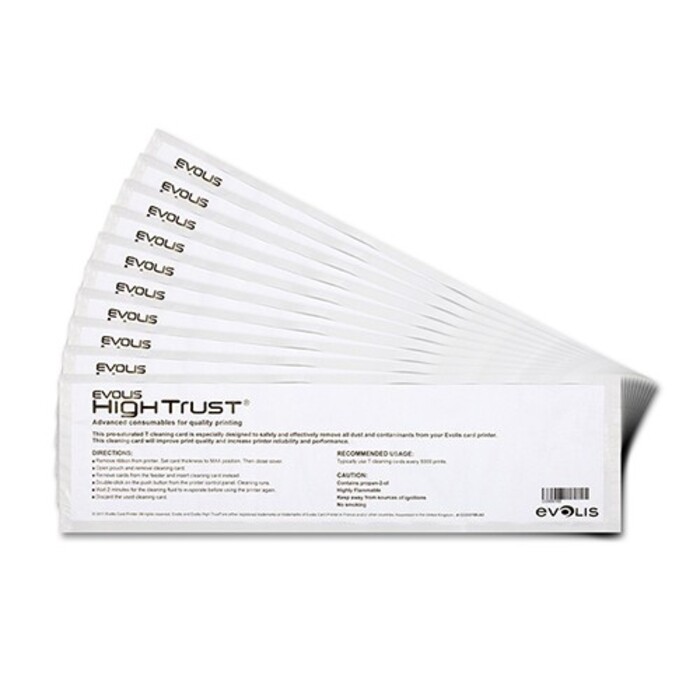 TARJETA DE LIMPIEZA "T" PARA BADGY 100 Y 200 10 PIEZAS 