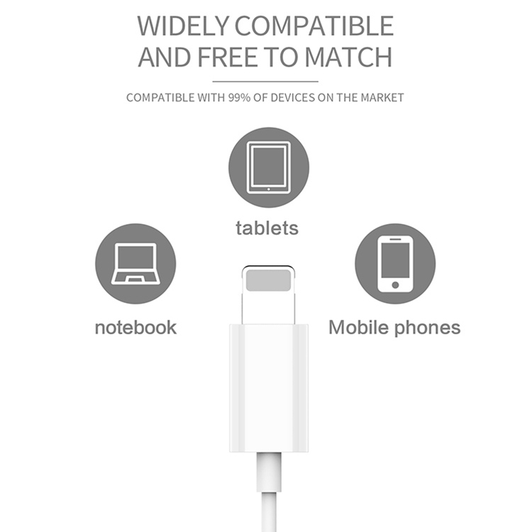 Earphone-Audífonos Lighting KAKU para Iphone series 8, 9, 11,12 & 13 Blanco