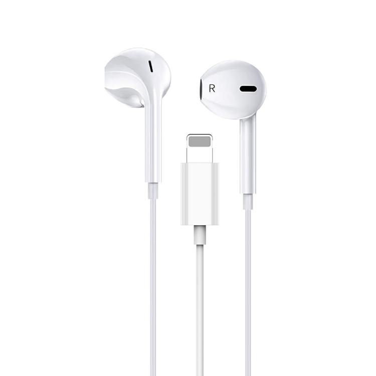 Earphone-Audífonos Lighting KAKU para Iphone series 8, 9, 11,12 & 13 Blanco