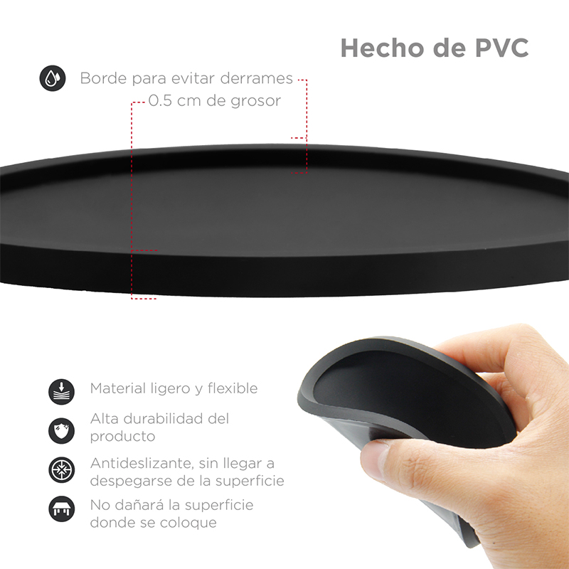 Portavasos para Mesa, Antideslizantes, de Plástico Resistente, 6 piezas, Modelo Coaster, Marca Red Baboon
