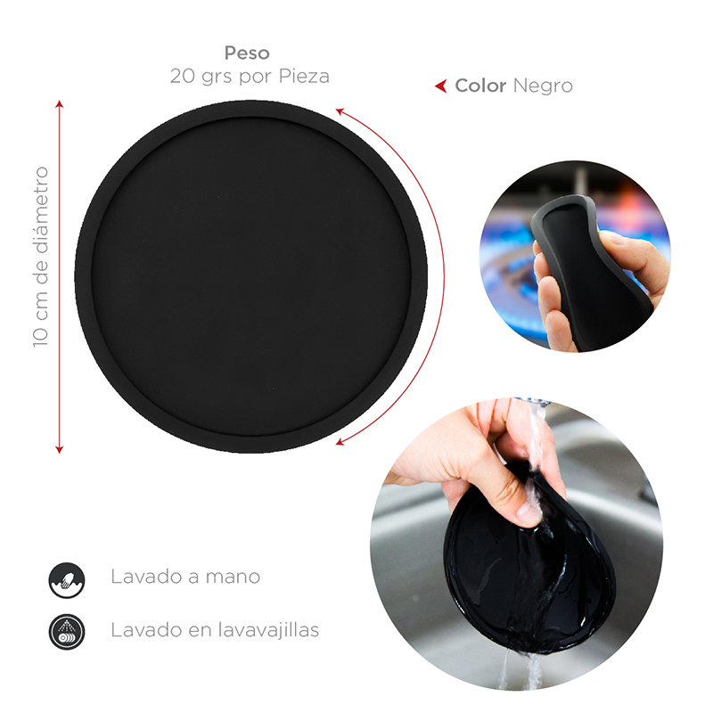 Portavasos para Mesa, Antideslizantes, de Plástico Resistente, 6 piezas, Modelo Coaster, Marca Red Baboon