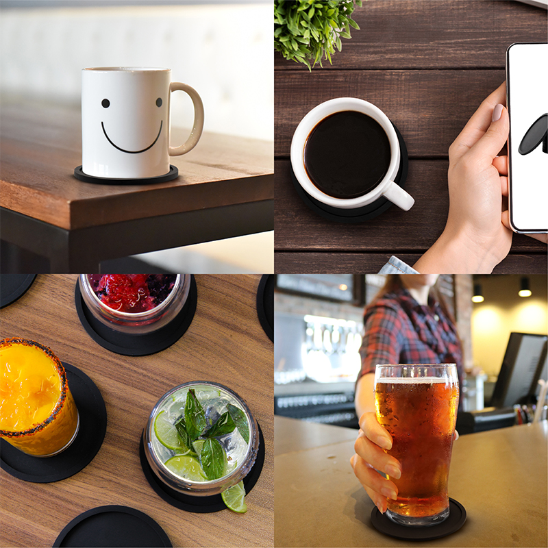 Portavasos para Mesa, Antideslizantes, de Plástico Resistente, 6 piezas, Modelo Coaster, Marca Red Baboon