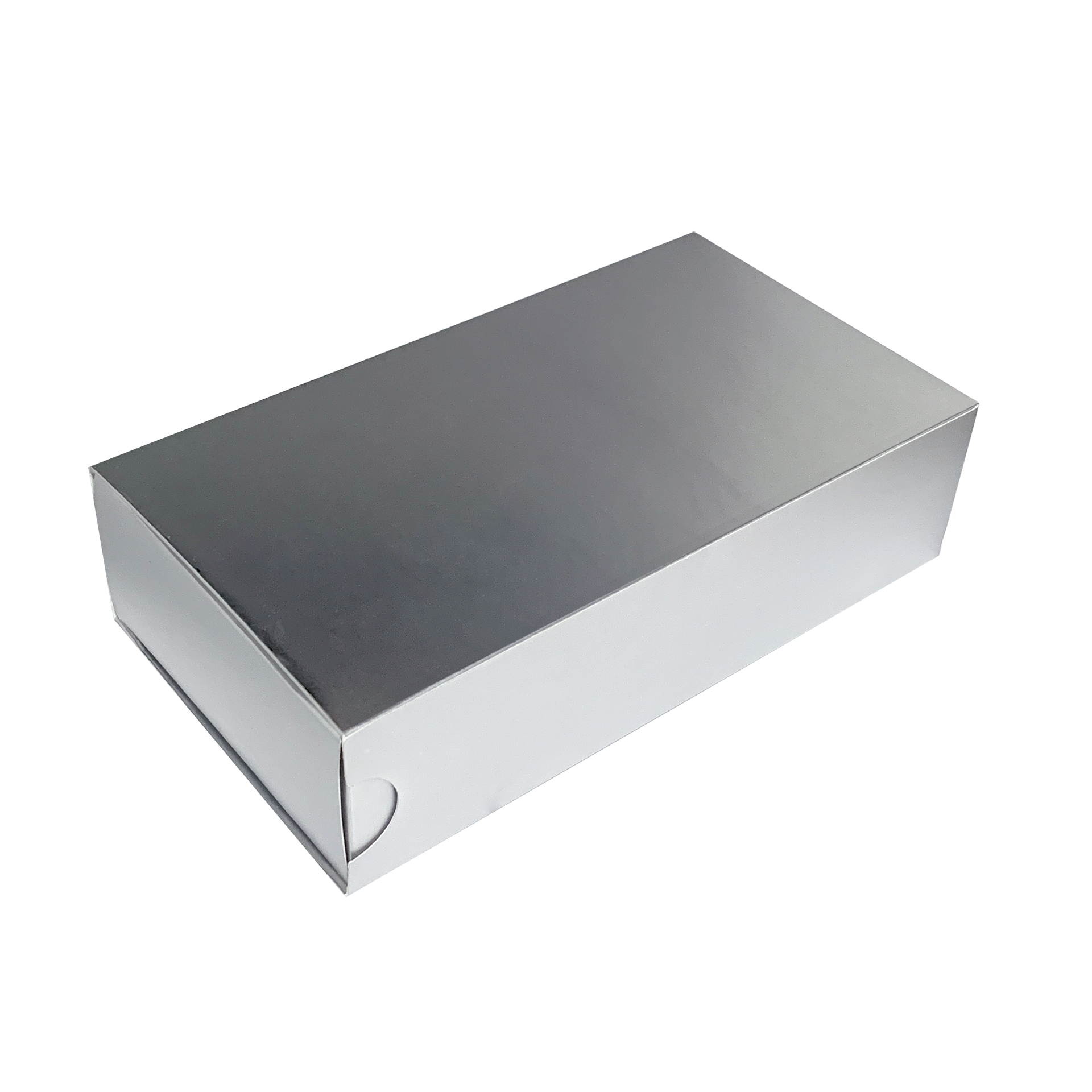 Caja De Regalo Papel Metálico Color Plata