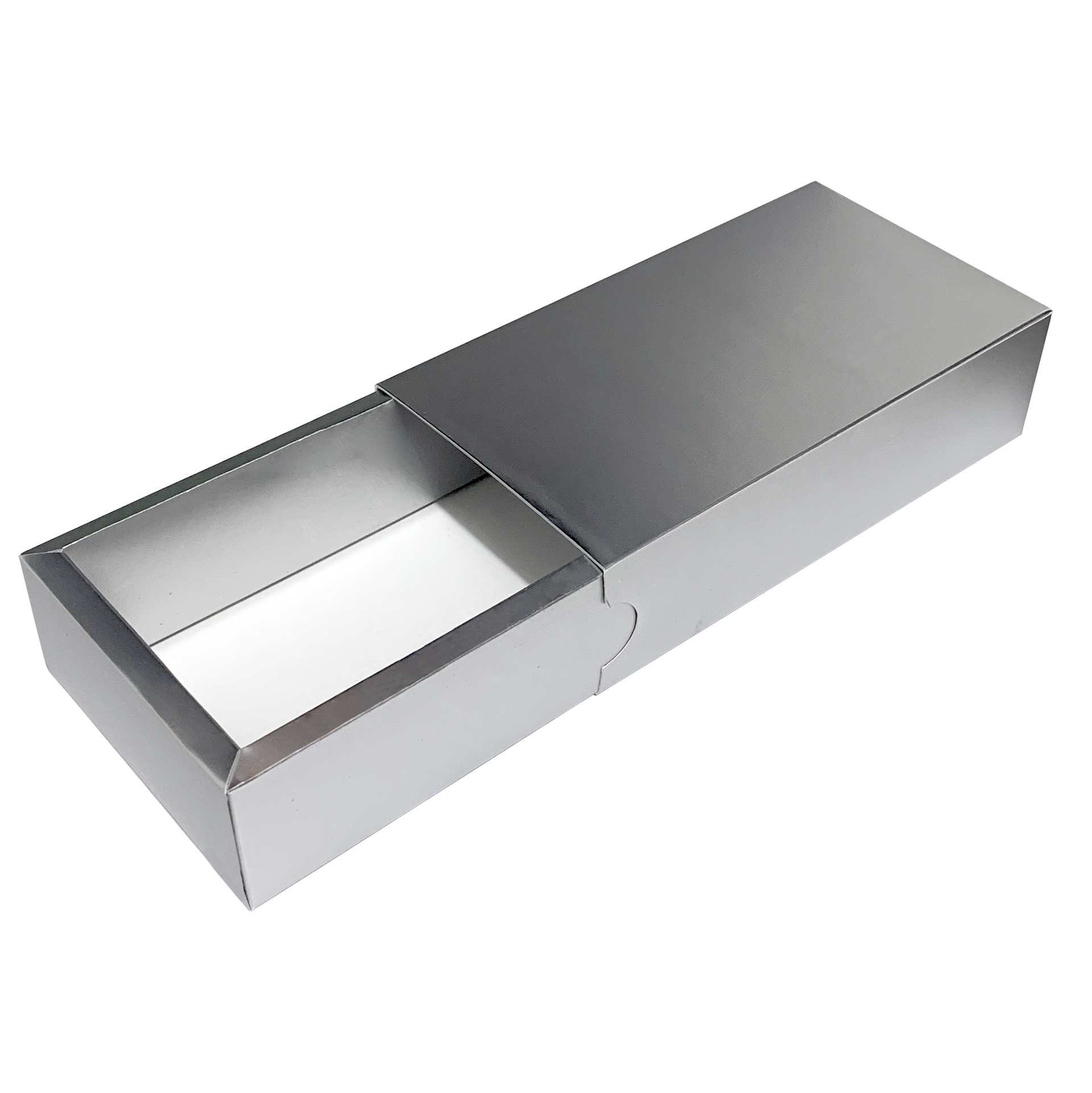 Caja De Regalo Papel Metálico Color Plata