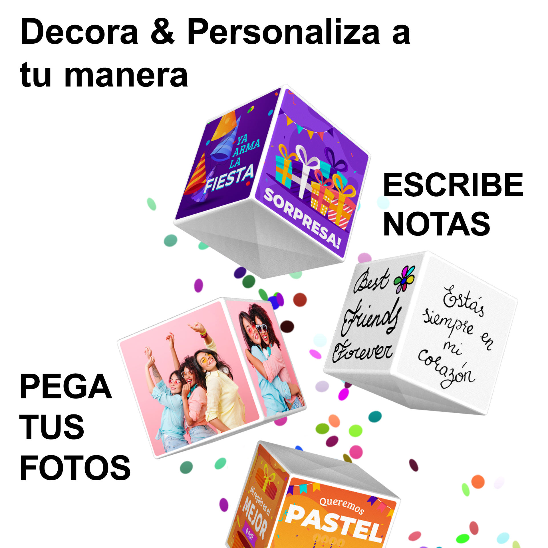 Caja Regalo Sorpresa Cubos Saltarines Cumpleaños