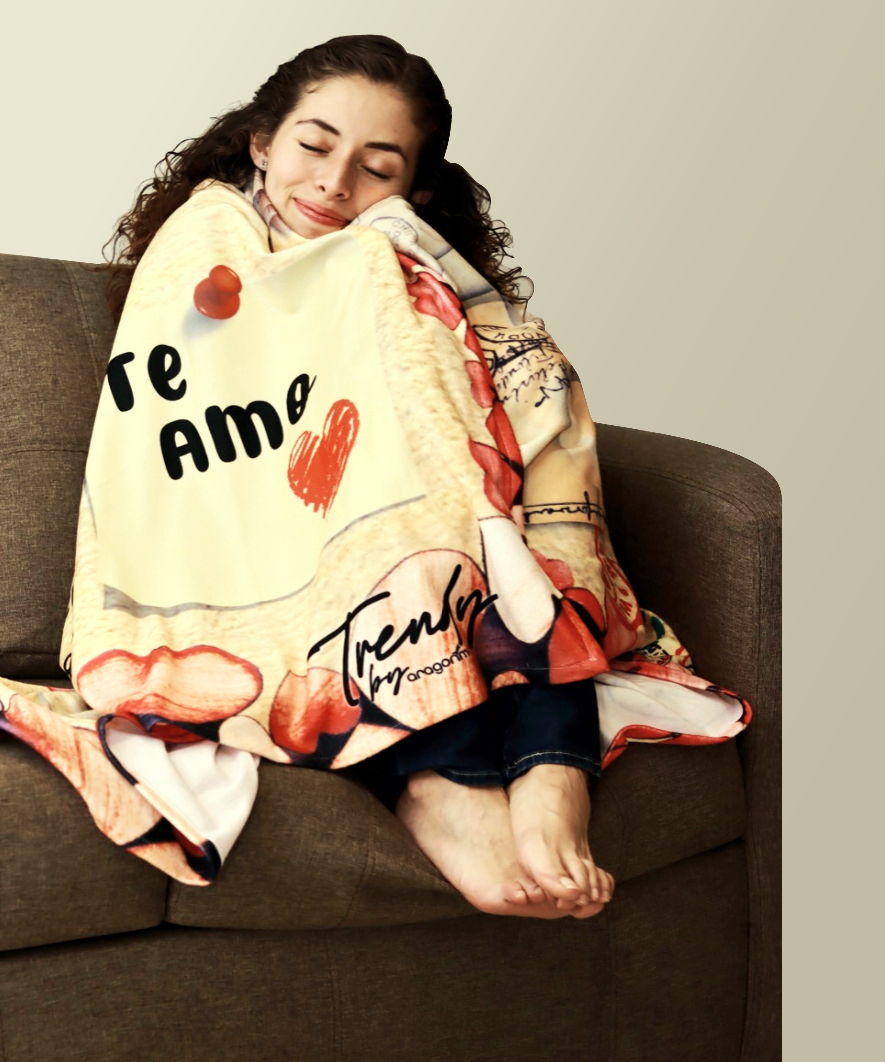 Manta De Polar Con Mensaje de Amor a Mi Novio & Novia