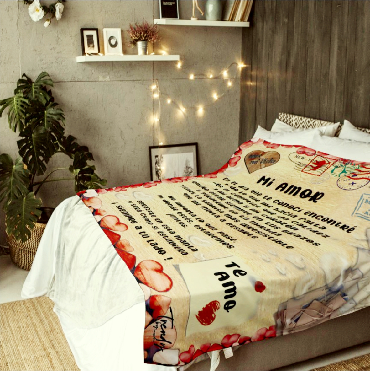 Manta De Polar Con Mensaje de Amor a Mi Novio & Novia