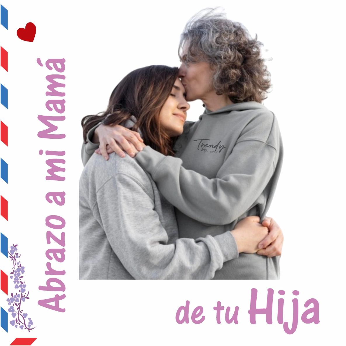 Manta De Polar Con Mensaje Abrazo A Mi Mamá de tu Hija 1.50 X 1.80 Mt.