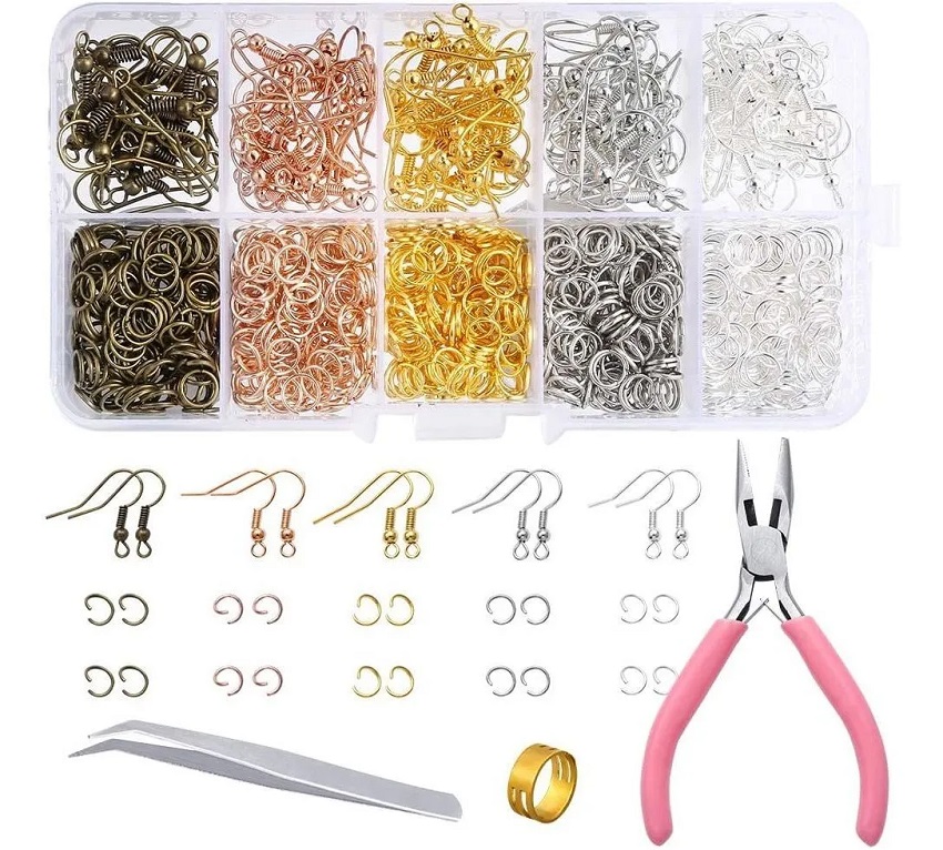 1128 Piezas Bisuteria Kit Para Hacer Aretes