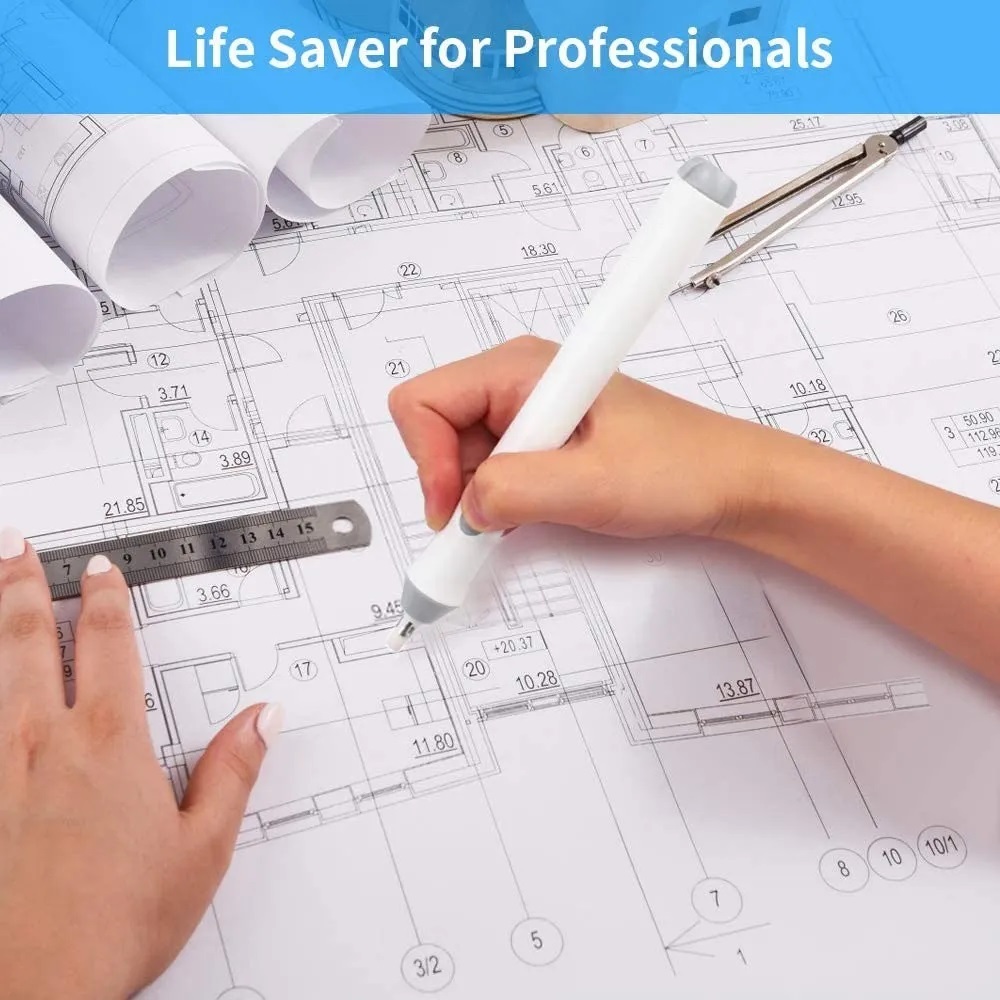 Borrador Electrico Kit de Goma deDibujo Ajustable 162 Repuestos