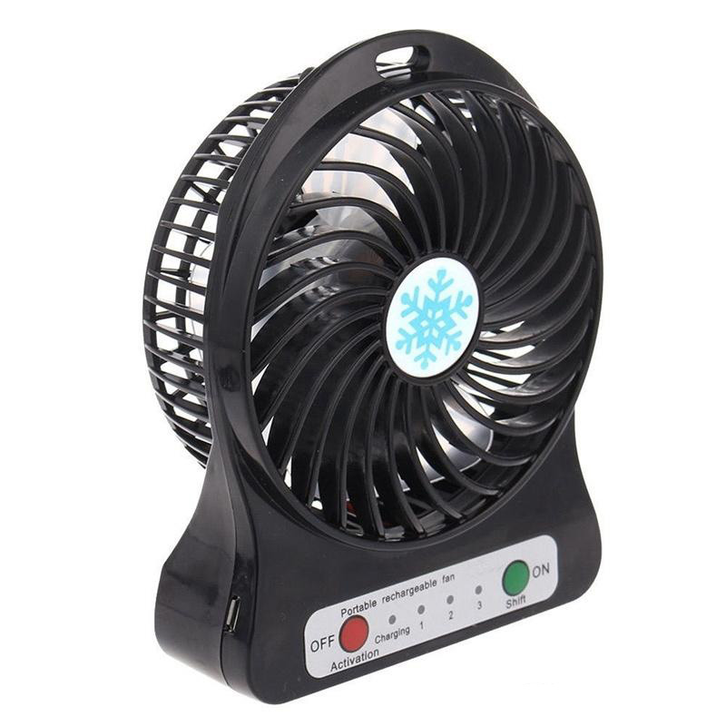 Ventilador Portátil Recargable USB Negro
