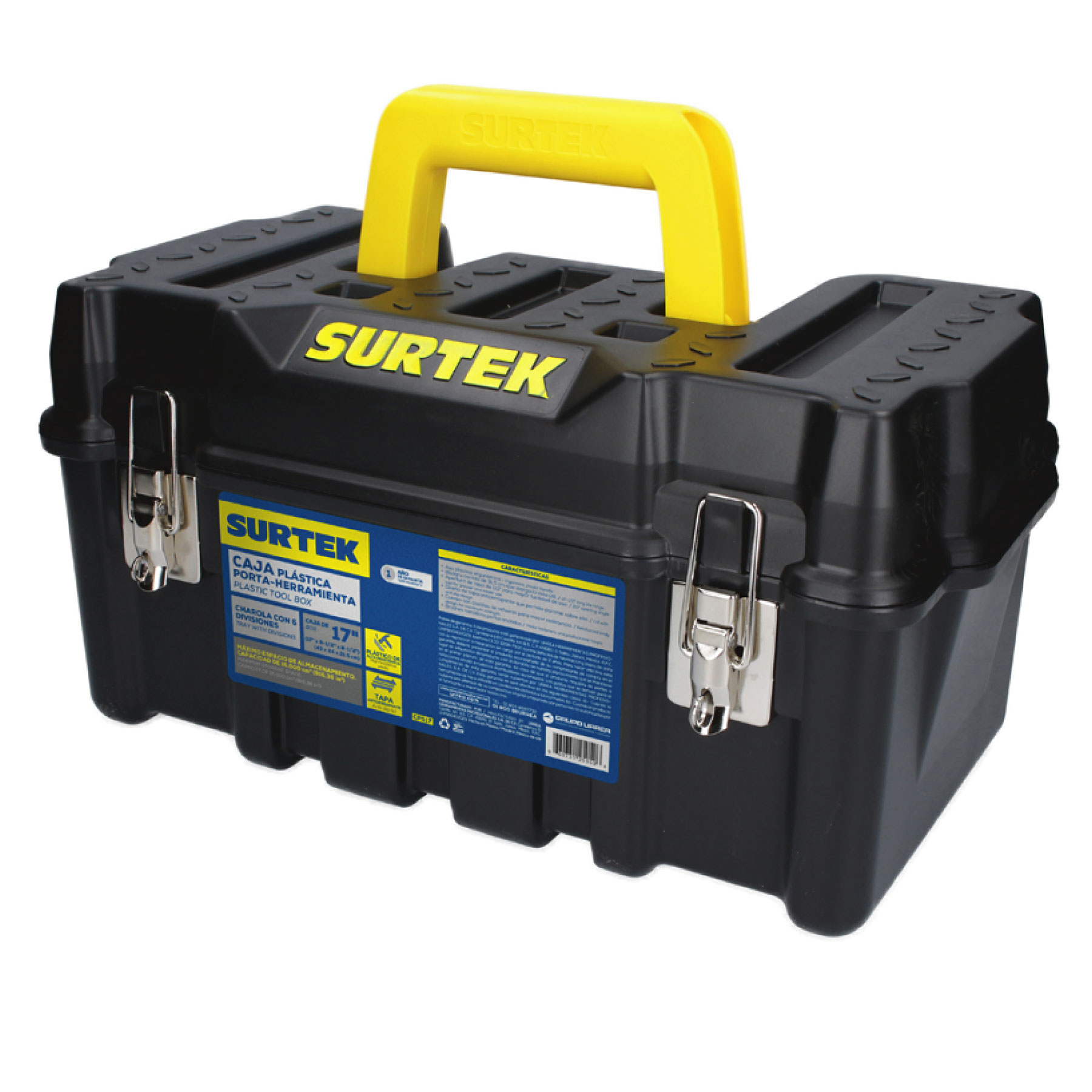 Caja Porta Herramienta 17 x 9 Pg Broches Metalicos Surtek CPS17