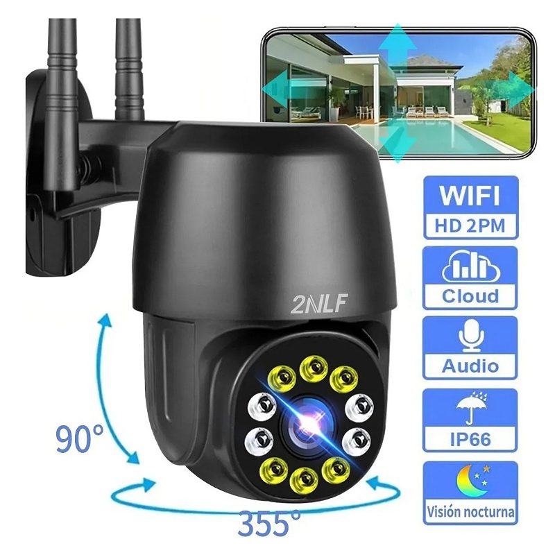 2nlf® Cámaras De Seguridad Exterior Hd 1080p Camara Wifi 360.