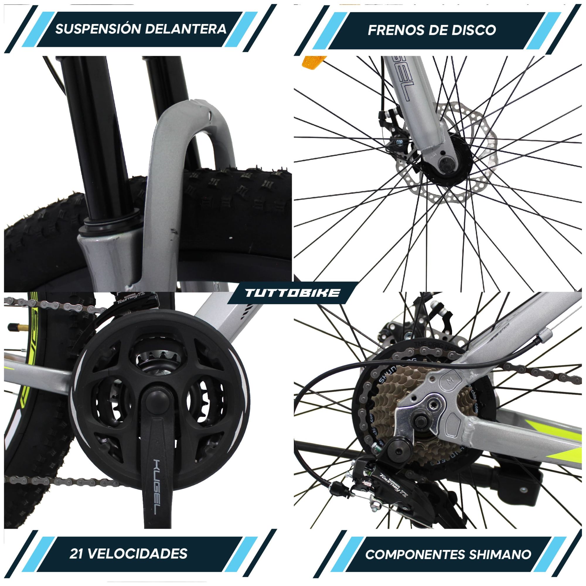 Bicicleta Montaña Rodada 29 21 Velocidades Kugel Di-max Plata