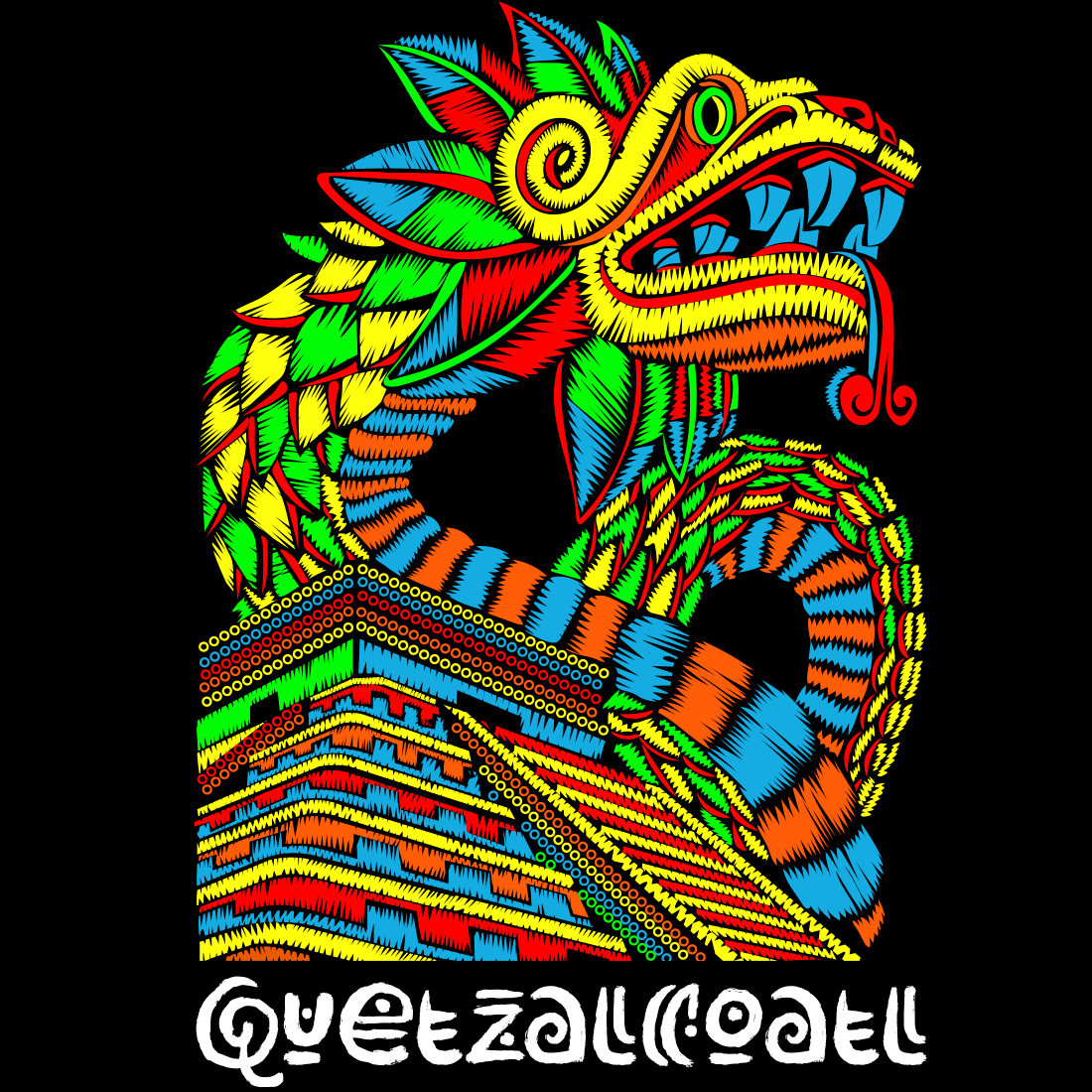 AxoloTee Playera Caballero- Piramide Quetzalcoatl