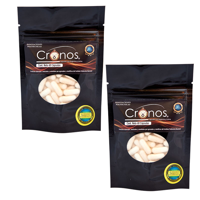 Cronos, Innovaciones Politecnicas, capsulas arginina y lisina 2 Pack