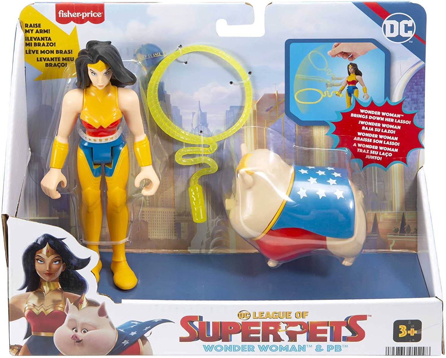 DC Liga de Super Mascotas mujer maravilla y mascota Figuras de juguet