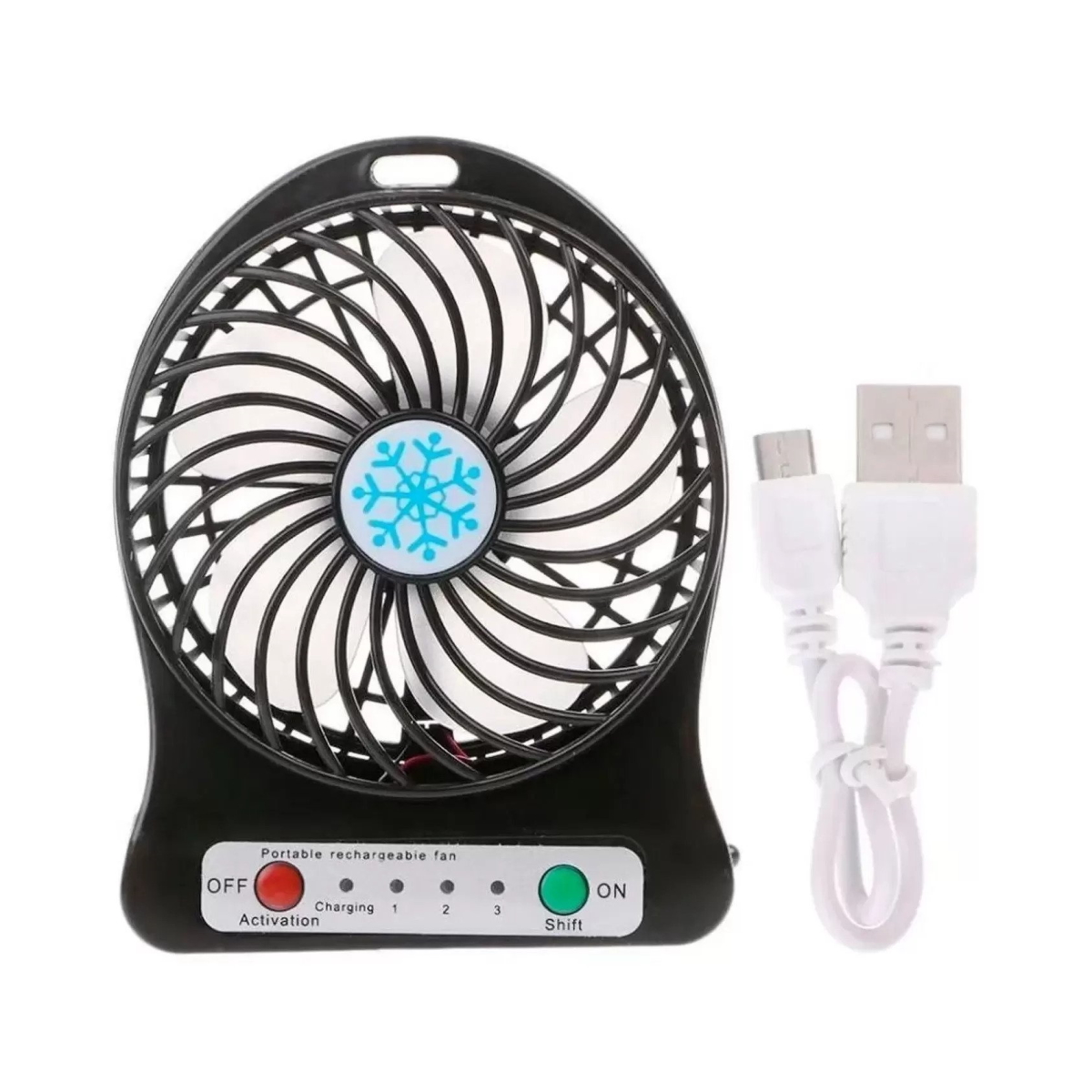 Mini Ventilador Portátil con Luz LED