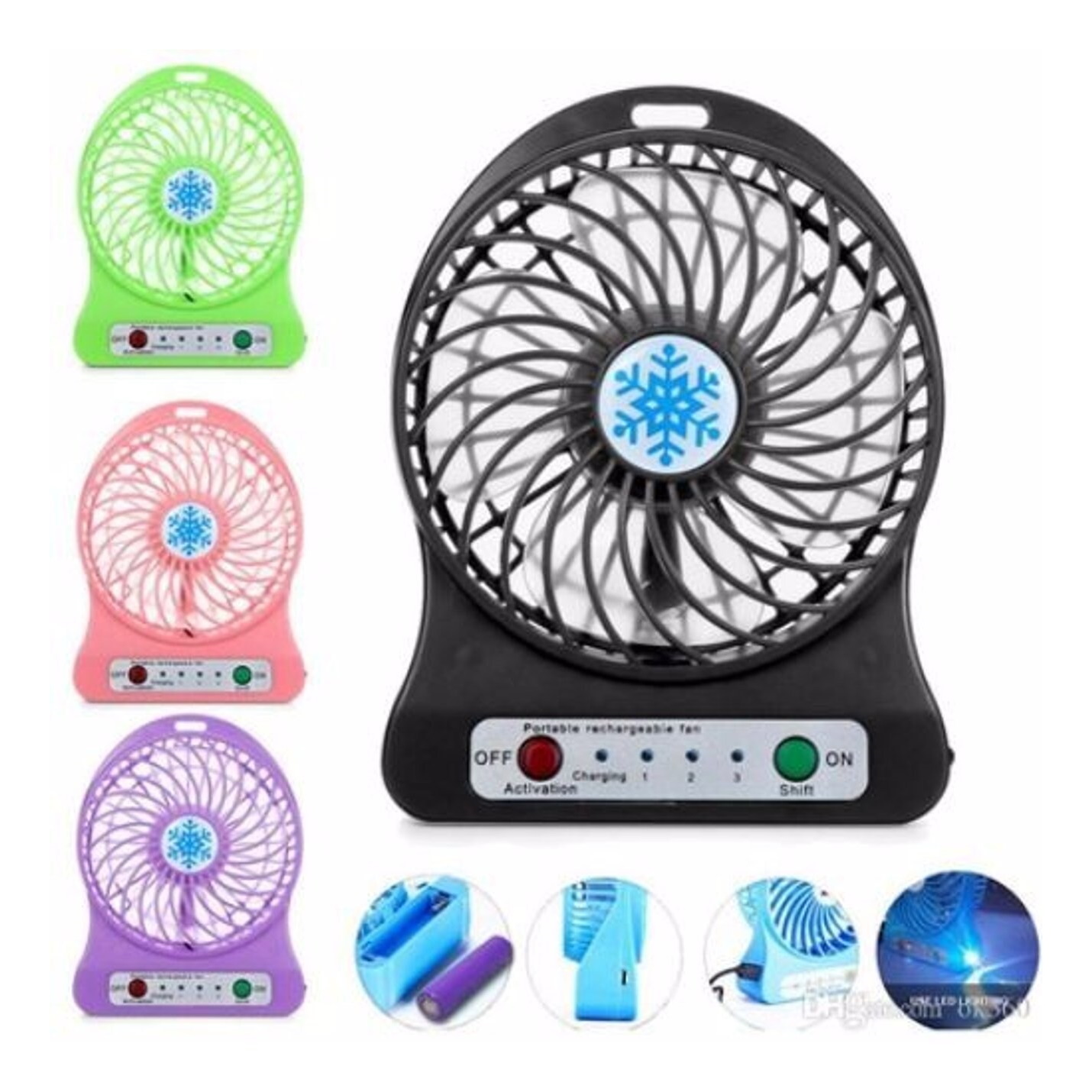 Mini Ventilador Portátil con Luz LED