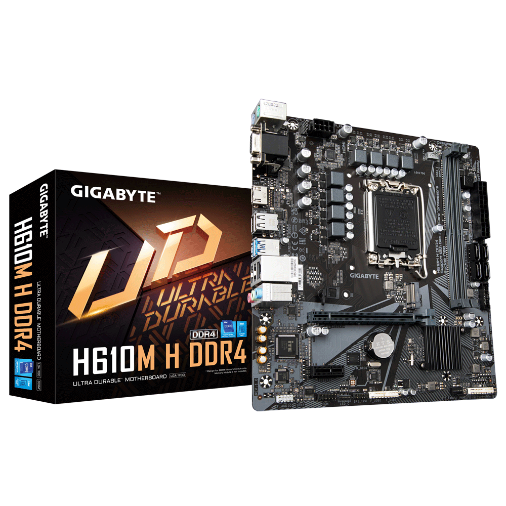 Tarjeta Madre Gigabyte Micro ATX H610M H, S-1700, Intel H610 Express, HDMI, 64GB DDR4