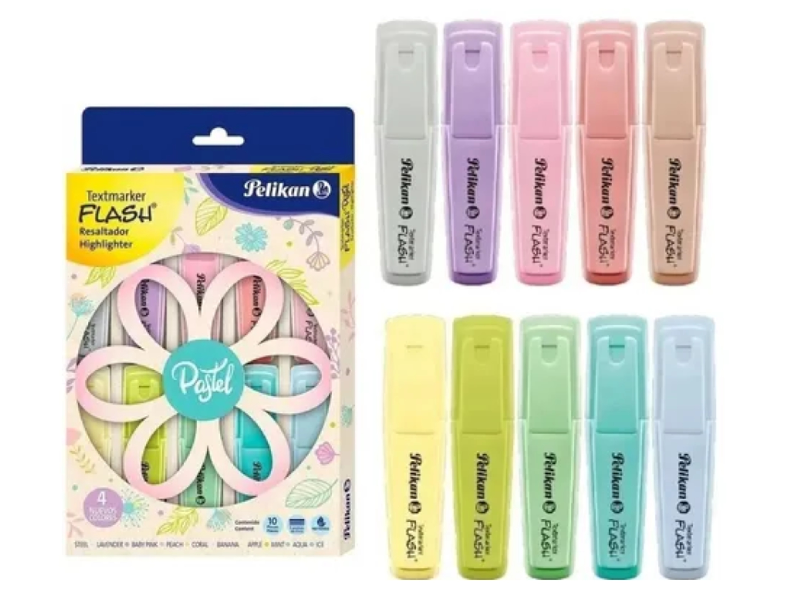 Marcatexto Pelikan Flash Pastel 10 Piezas