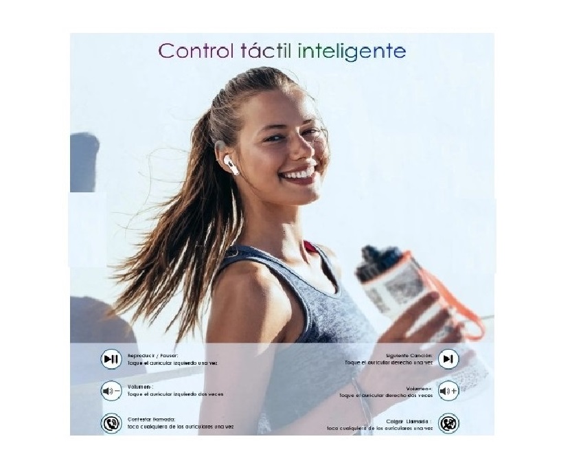 1 Hora Audífonos Bluetooth V5.0 In-ear tws auriculares inalámbricos Negros