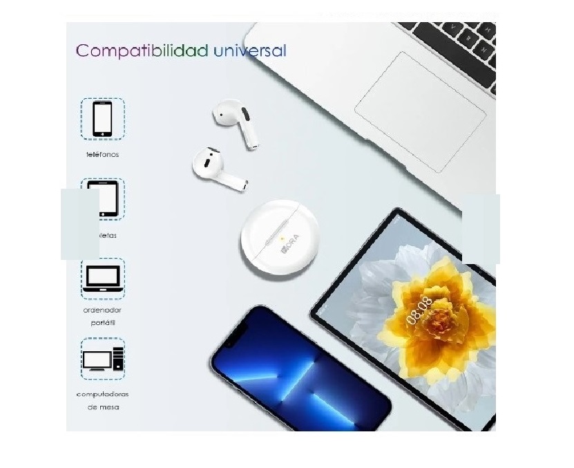 1 Hora Audífonos Bluetooth V5.0 In-ear tws auriculares inalámbricos Azul