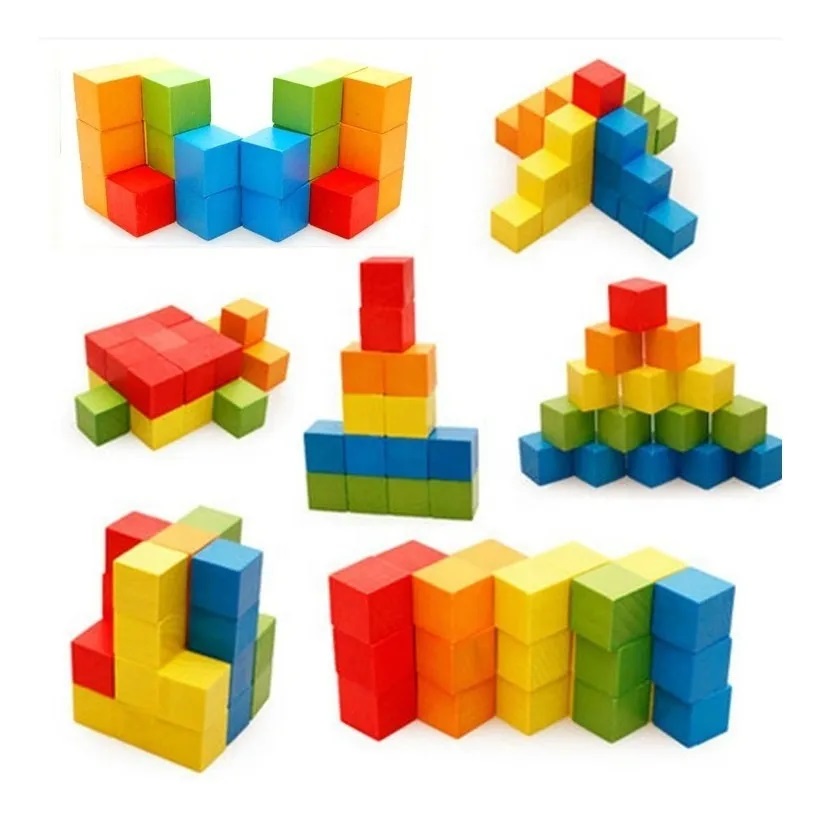 Juguete Didáctico Cubo De Madera Matematicas 50pz