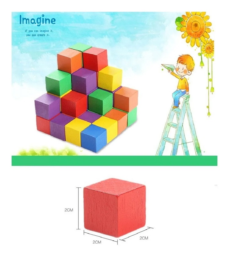 Juguete Didáctico Cubo De Madera Matematicas 50pz