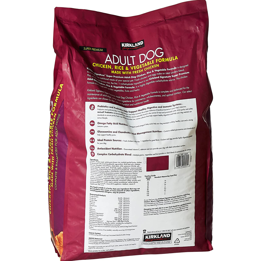 ALIMENTO PARA PERRO POLLO/ARROZ 18.1 KG KIRKLAND 