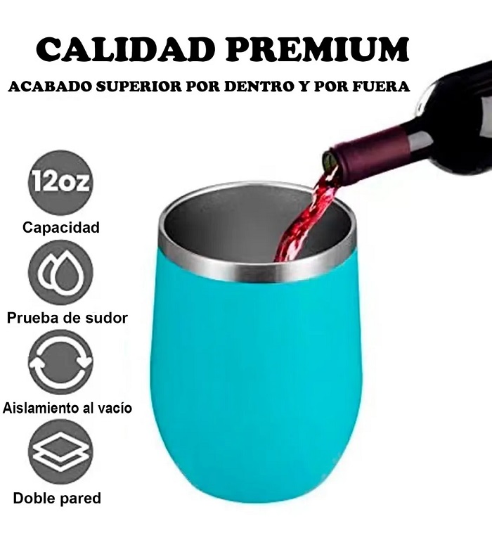 Vasos para vino doble pared personalizados