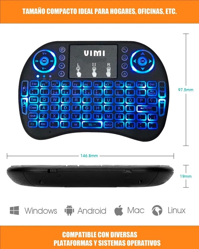 Mini Teclado Inalámbrico Smart Tv ,touch
