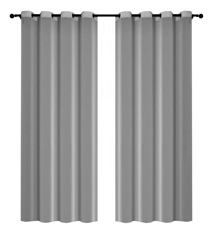 Cortinas 280cm Ancho X 225cm De Largo En 2 Paneles Gris