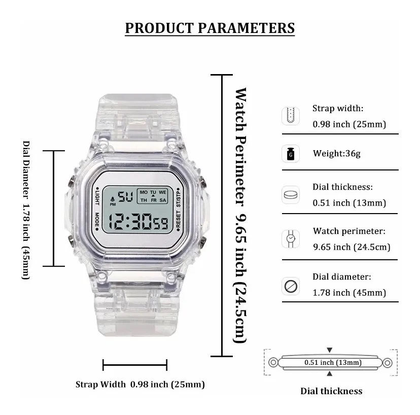 Reloj Transparente Estilo Retro Casio Blanco