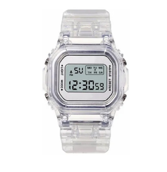 Reloj Transparente Estilo Retro Casio Blanco
