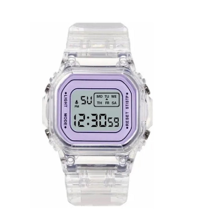 Reloj Transparente Estilo Retro Casio Morado