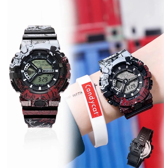 Reloj Electrónico Cronógrafo Luminoso Digital Impermeable Blanco Con Negro