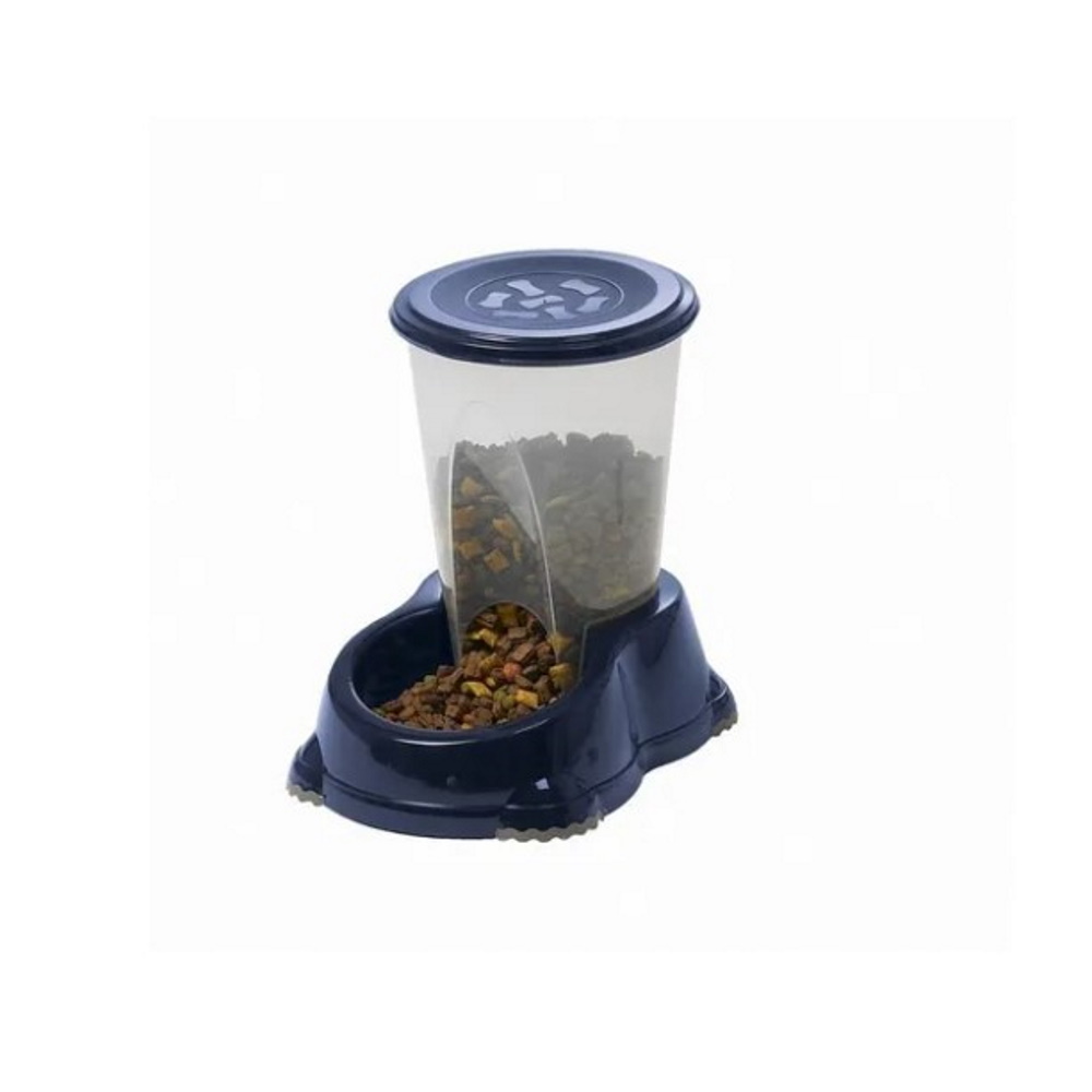 Dispensador 1.5 Lts Automático Perro Croquetas Moderna Azul