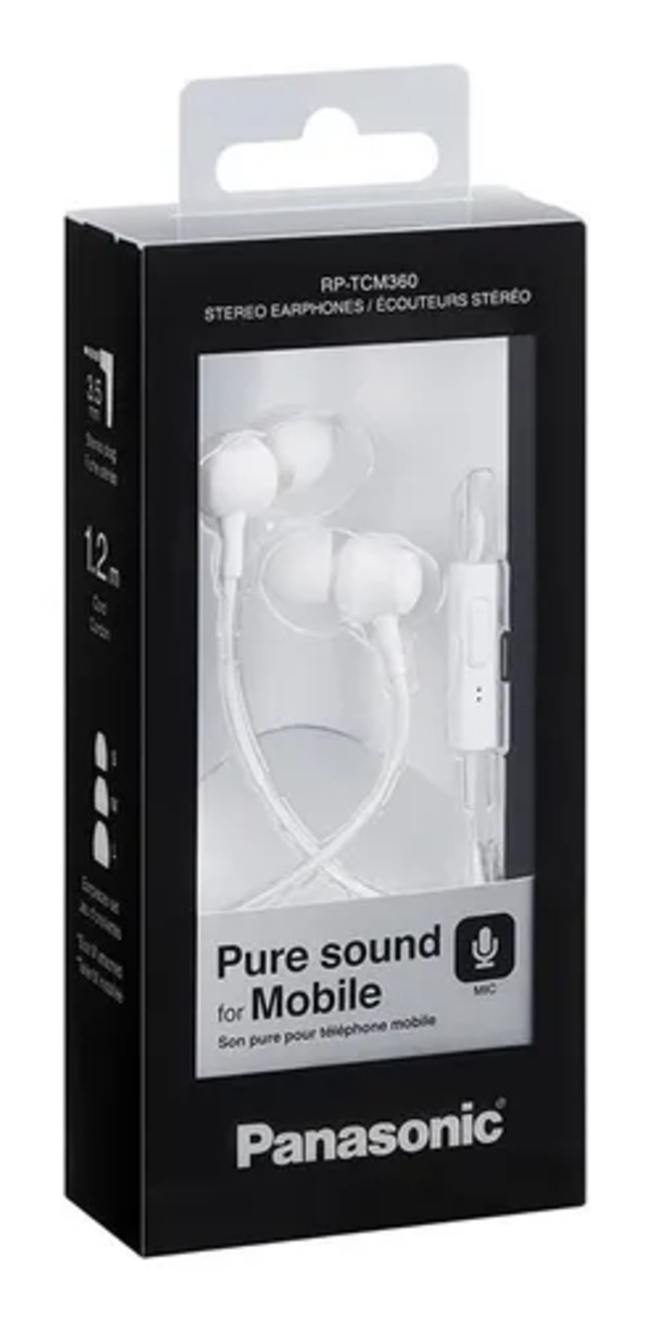 AUDIFONOS ALAMBRICOS MOD RP-TCM360E-W