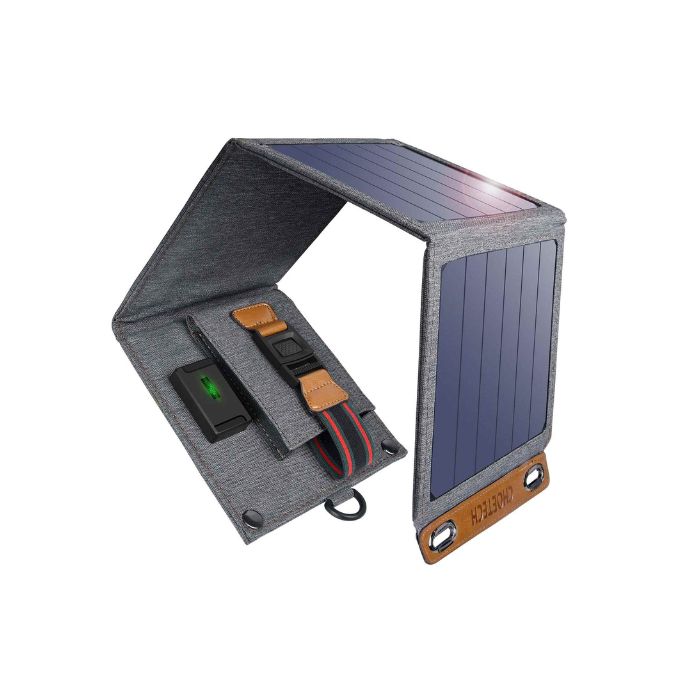Cargador Portatil con Paneles Solares Dos Salidas 14W.