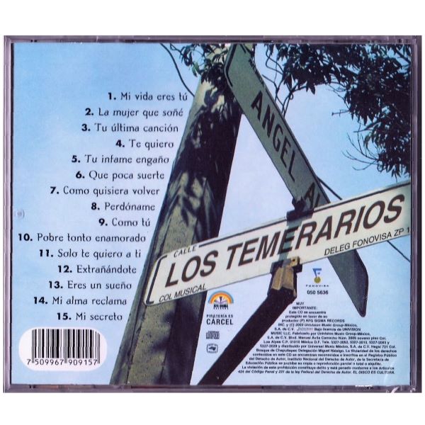 CD Los Temerarios ~ 15 éxitos para siempre