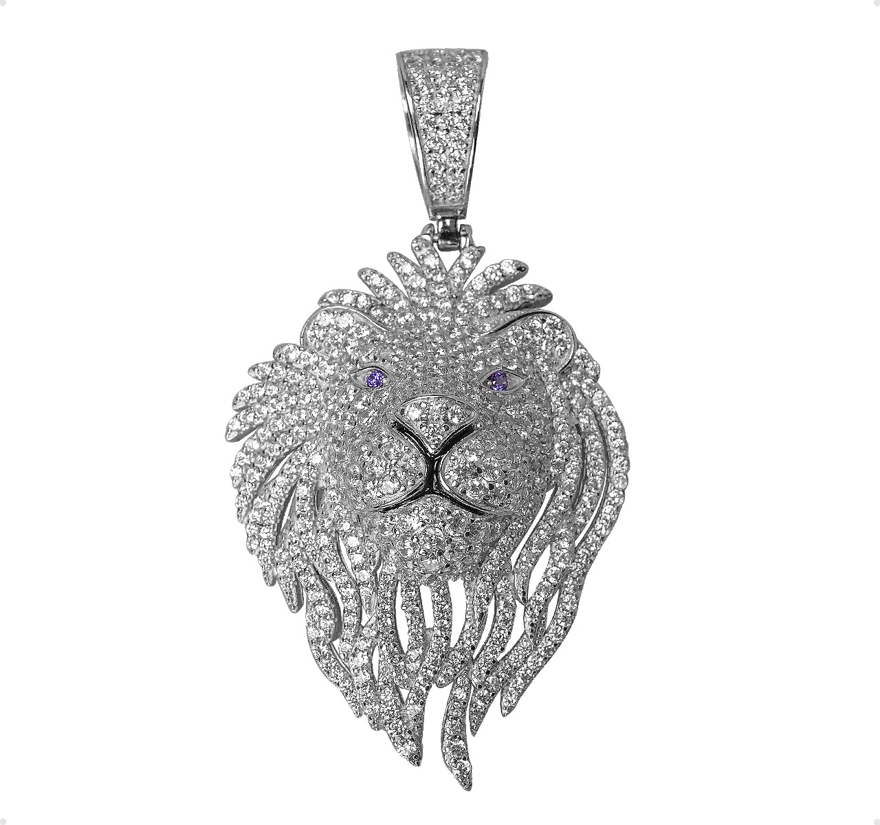 Dije León Y Cadena Torzal Plata Ley 925 Italia + Estuche