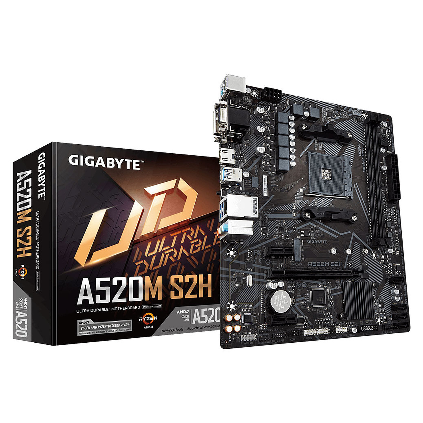 Tarjeta Madre Gigabyte micro ATX A520M S2H, S-AM4, AMD A520, HDMI, 64GB DDR4