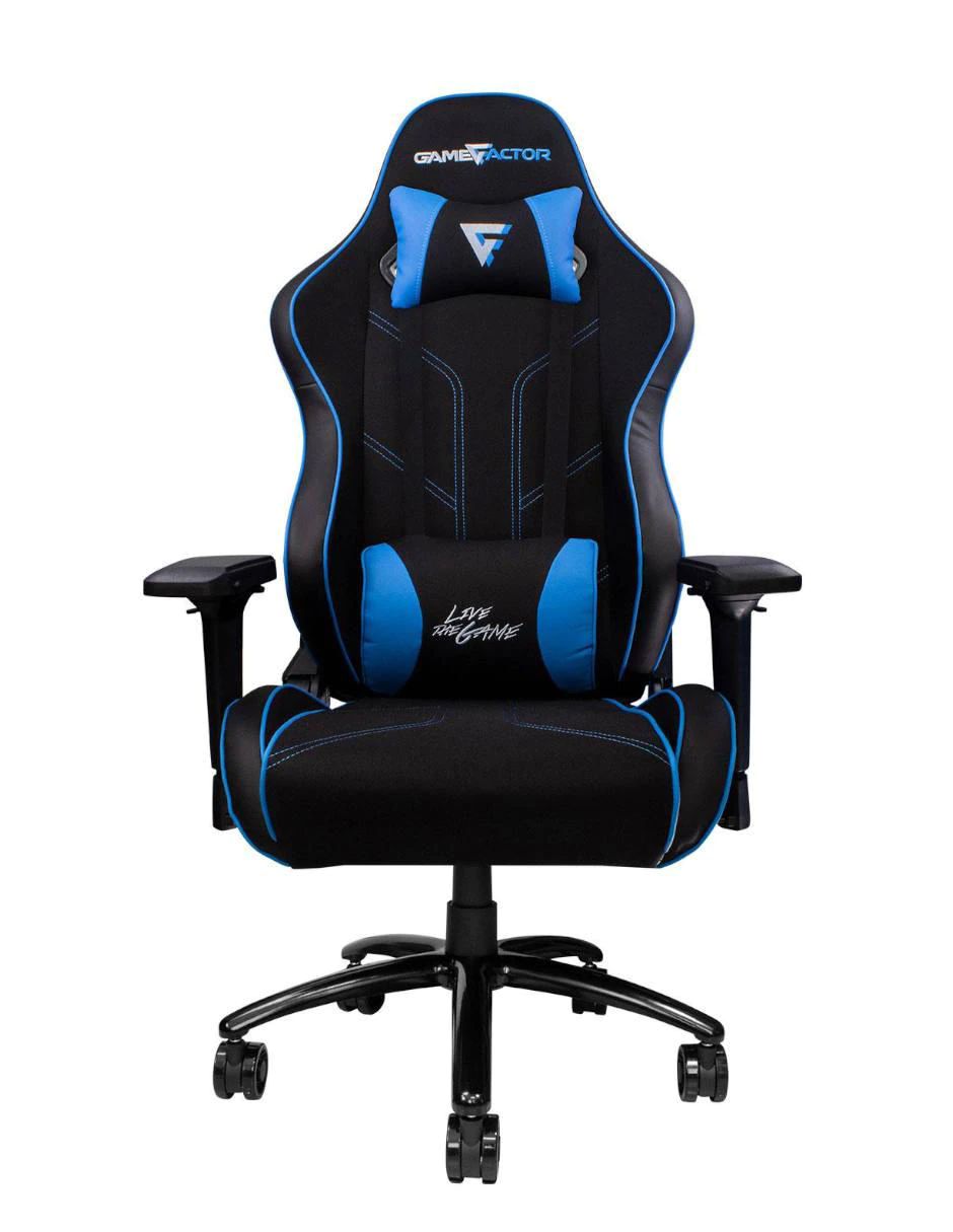 Vorago Silla Game Factor Cgc600 Tela/Reclinable/Descansa Brazos 4D/Estrella Metalica Negro/Azul - Metálico, Espuma, Material/Tejido, Nilón, Acero, Poliuretano, ABS - Negro, Azul