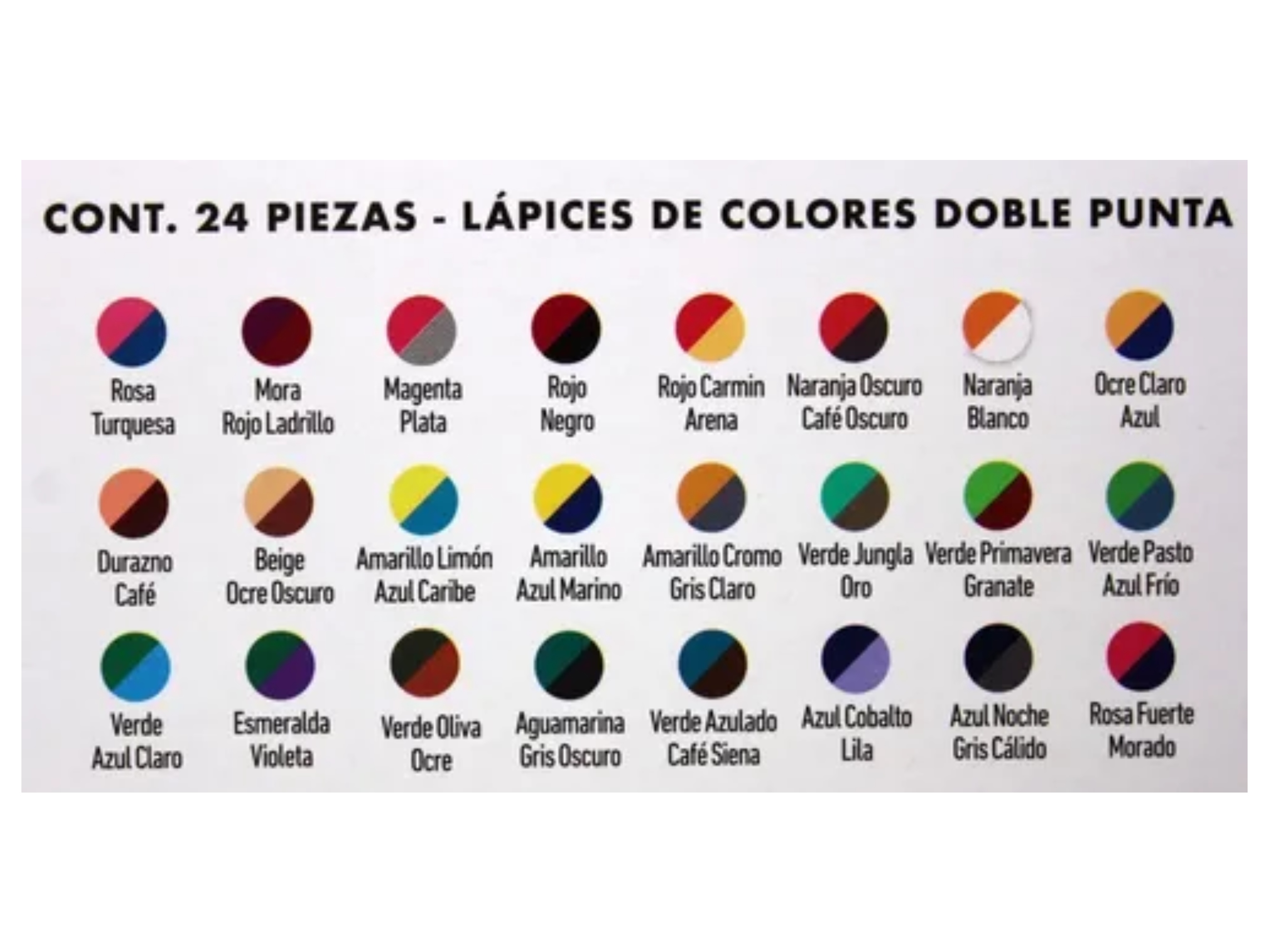 Prisma Color 24 Lápices Doble color (48 Colores) Largos Prismacolor