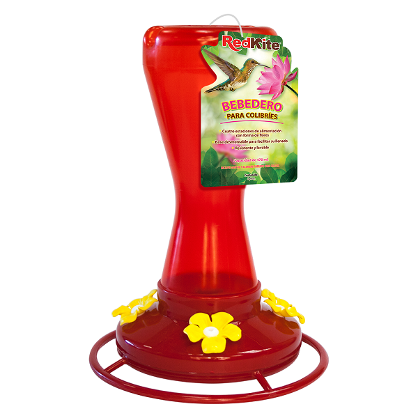 Bebedero Rojo 470 ml para Colibrí
