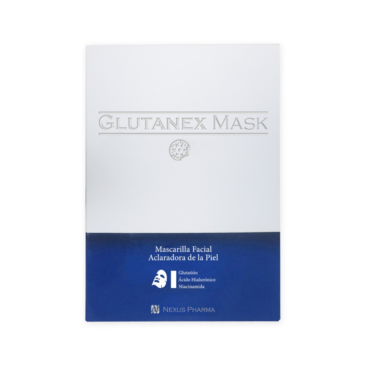 Glutanex Mask - MASCARILLA FACIAL ACLARADORA DE LA PIEL / Glutatión, Ácido Hialurónico, Colágeno y Niacinamida / Antioxidante Aclarante Hidratante y Elastificante / Caja con 15 mascarillas / De Corea del Sur
