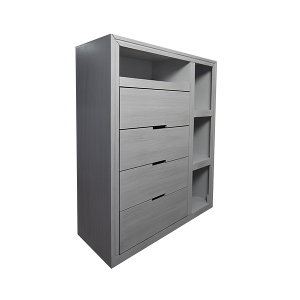 Cajonera de madera con entrepaños, cajones con corredera, cajones amplios, mueble organizador Jade.