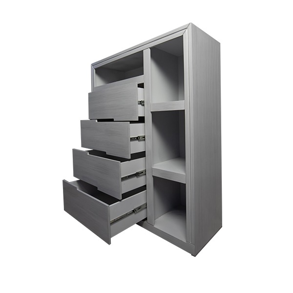 Cajonera de madera con entrepaños, cajones con corredera, cajones amplios, mueble organizador Jade.